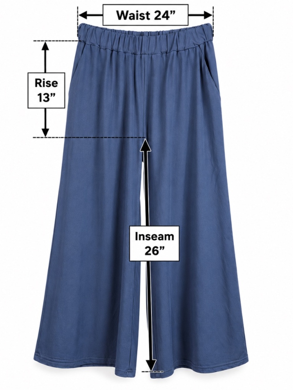 Slate Blue Wide Leg Pants - Picture 5 of 5
